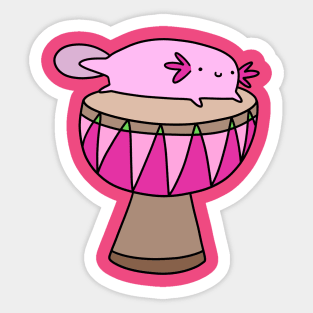 Axolotl and Djembe Sticker